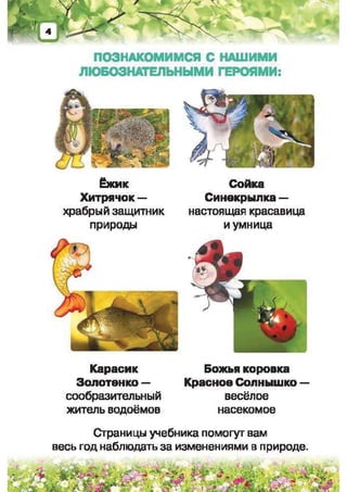 Природоведение: учебник для 1-го класса (русский язык обучения), Автор: И.В. Грущинская Видавництво: Київ, Освіта, 2012 рік
