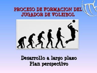 PROCESO DE FORMACION DEL
  JUGADOR DE VOLEIBOL




  Desarrollo a largo plazo
     Plan perspectivo
 
