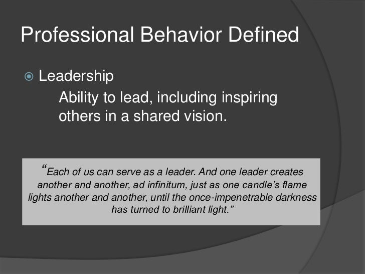 1 professional behavior defined