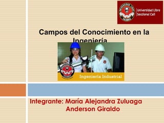 Campos del Conocimiento en la
Ingeniería
Integrante: María Alejandra Zuluaga
Anderson Giraldo
 