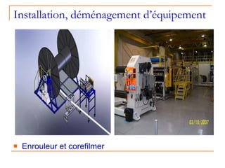Installation, déménagement d’équipement Enrouleur et corefilmer 