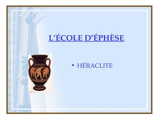 L’ÉCOLE D’ÉPHÈSE
• HÉRACLITE
 