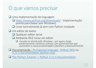 1-Python-Introducao à programação e conceitos básicos | PDF