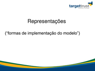 Representações
(“formas de implementação do modelo”)
 