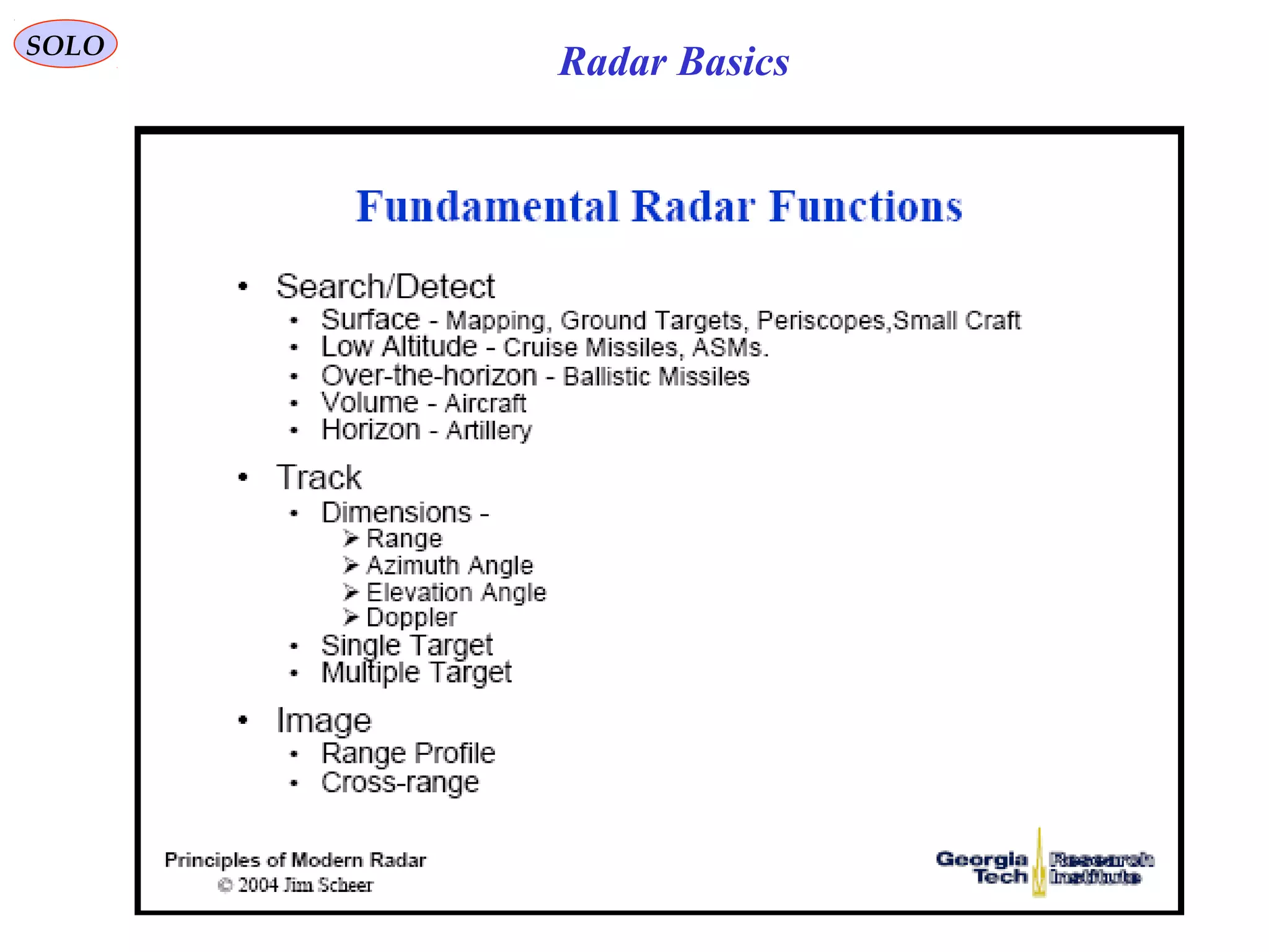 Radar BasicsSOLO
 