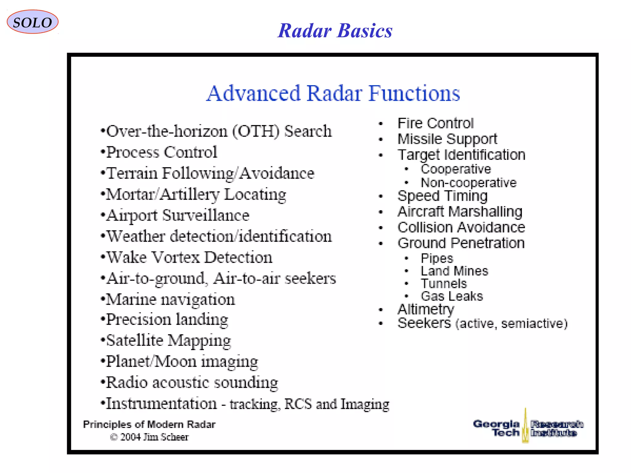 Radar BasicsSOLO
 