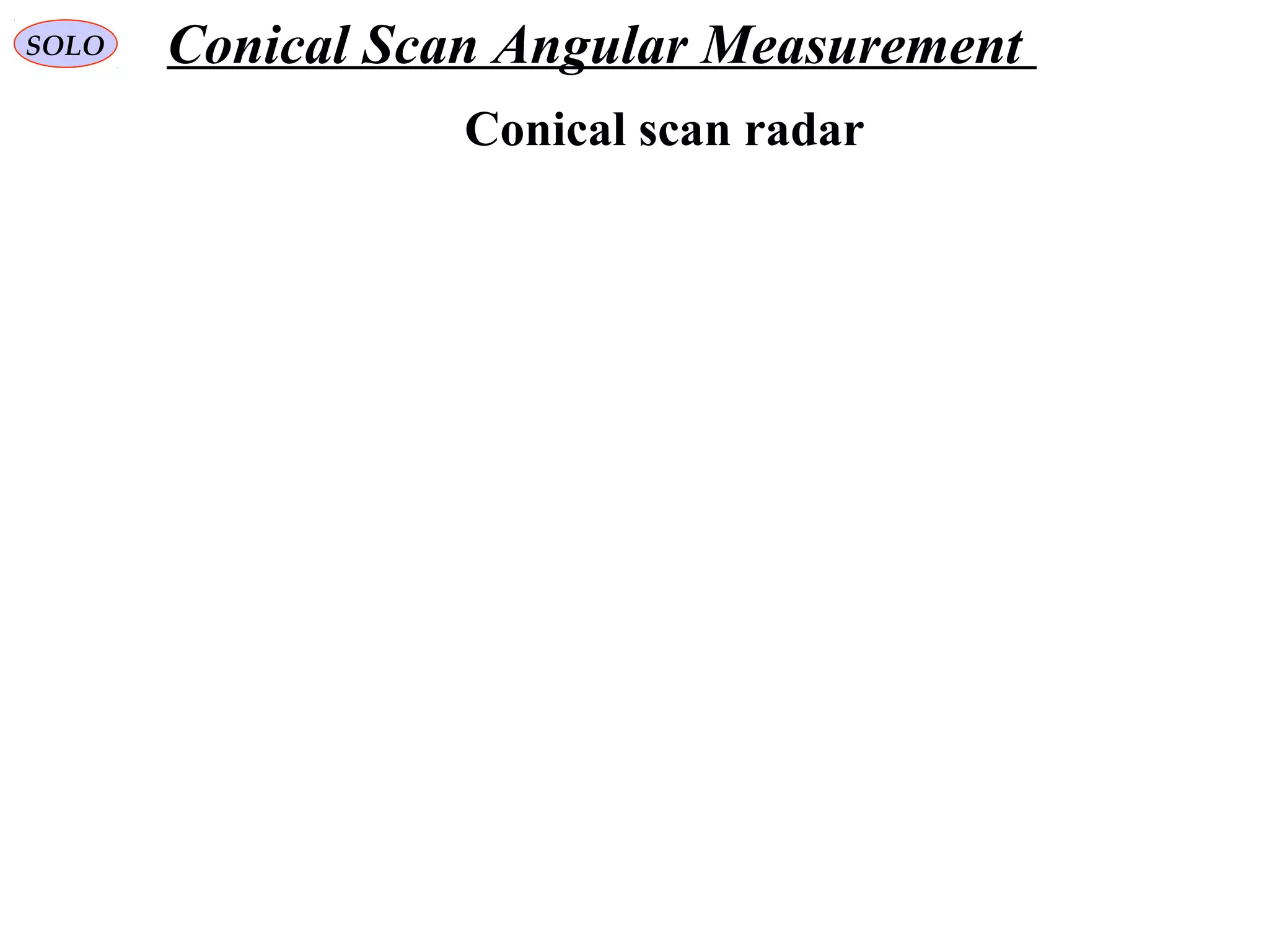 Conical scan radar
SOLO Conical Scan Angular Measurement
 