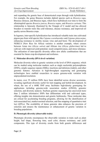 Genetic Variation and Diversity in Plants - Chaitanya Vankalas | PDF