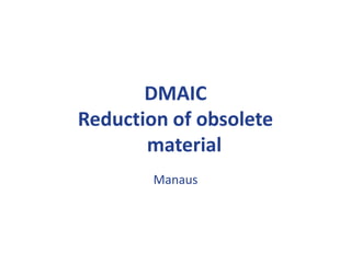 DMAIC
Reduction of obsolete
material
Manaus

Form #: 00-LS80-F103-A

Revision Date 02.03.2011

1

 