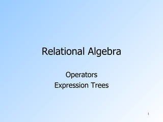 Relational Algebra Operators Expression Trees 