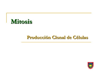 Mitosis

     Producción Clonal de Células
 