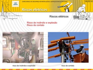 Riscos elétricos
risco de contatorisco de incêndio e explosão
Risco de incêndio e explosão
Risco de contato
19:25:10
 