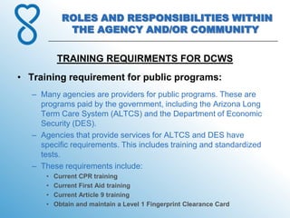 1. Roles And Responsibilities Within The Agency And Community