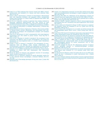 E. Seebach et al. / Acta Biomaterialia 10 (2014) 4730–4741 4741 
[35] Geiger F et al. VEGF producing bone marrow stromal cells (BMSC) enhance 
vascularization and resorption of a natural coral bone substitute. Bone 
2007;41:516–22. 
[36] Kumar S, Wan C, Ramaswamy G, Clemens TL, Ponnazhagan S. Mesenchymal 
stem cells expressing osteogenic and angiogenic factors synergistically 
enhance bone formation in a mouse model of segmental bone defect. Mol 
Ther 2010;18:1026–34. 
[37] Lin CY et al. Long-term tracking of segmental bone healing mediated by 
genetically engineered adipose-derived stem cells: focuses on bone 
remodeling and potential side effects. Tissue Eng Part A 2014;20:1392–402. 
[38] Choi YA et al. Secretome analysis of human BMSCs and identification of SMOC1 
as an important ECM protein in osteoblast differentiation. J Proteome Res 
2010;9:2946–56. 
[39] Polacek M, Bruun JA, Elvenes J, Figenschau Y, Martinez I. The secretory profiles 
of cultured human articular chondrocytes and mesenchymal stem cells: 
implications for autologous cell transplantation strategies. Cell Transplant 
2011;20:1381–93. 
[40] Tasso R et al. Recruitment of a host’s osteoprogenitor cells using exogenous 
mesenchymal stem cells seeded on porous ceramic. Tissue Eng Part A 
2009;15:2203–12. 
[41] Tasso R, Fais F, Reverberi D, Tortelli F, Cancedda R. The recruitment of two 
consecutive and different waves of host stem/progenitor cells during the 
development of tissue-engineered bone in a murine model. Biomaterials 
2010;31:2121–9. 
[42] Tortelli F, Tasso R, Loiacono F, Cancedda R. The development of tissue-engineered 
bone of different origin through endochondral and 
intramembranous ossification following the implantation of mesenchymal 
stem cells and osteoblasts in a murine model. Biomaterials 2010;31:242–9. 
[43] Ghanaati S et al. Scaffold vascularization in vivo driven by primary human 
osteoblasts in concert with host inflammatory cells. Biomaterials 
2011;32:8150–60. 
[44] Murray PJ, Wynn TA. Protective and pathogenic functions of macrophage 
subsets. Nat Rev Immunol 2011;11:723–37. 
[45] Ambarus CA et al. Systematic validation of specific phenotypic markers for 
in vitro polarized human macrophages. J Immunol Methods 2012;375: 
196–206. 
[46] Novak ML, Koh TJ. Macrophage phenotypes during tissue repair. J Leukoc Biol 
2013;93:875–81. 
[47] Arnold L et al. Inflammatory monocytes recruited after skeletal muscle injury 
switch into antiinflammatory macrophages to support myogenesis. J Exp Med 
2007;204:1057–69. 
[48] Mountziaris PM, Mikos AG. Modulation of the inflammatory response for 
enhanced bone tissue regeneration. Tissue Eng Part B Rev 2008;14:179–86. 
[49] Kolar P et al. The early fracture hematoma and its potential role in fracture 
healing. Tissue Eng Part B Rev 2010;16:427–34. 
[50] Ghannam S, Bouffi C, Djouad F, Jorgensen C, Noel D. Immunosuppression by 
mesenchymal stem cells: mechanisms and clinical applications. Stem Cell Res 
Ther 2010;1:2. 
[51] Larsson J, Juliusson B, Holmdahl R, Ehinger B. MHC expression in syngeneic 
and allogeneic retinal cell transplants in the rat. Graefes Arch Clin Exp 
Ophthalmol 1999;237:82–5. 
[52] Troum S, Dalton Jr ML. Osteogenesis in a rat model: use of bone marrow cells 
and biodegradable gelatin matrix carrier. J South Orthop Assoc 2001;10: 
37–43. 
[53] Yang Y, Rossi FM, Putnins EE. Periodontal regeneration using engineered bone 
marrow mesenchymal stromal cells. Biomaterials 2010;31:8574–82. 
[54] Krebsbach PH, Kuznetsov SA, Satomura K, Emmons RV, Rowe DW, Robey PG. 
Bone formation in vivo: comparison of osteogenesis by transplanted mouse 
and human marrow stromal fibroblasts. Transplantation 1997;63:1059–69. 
[55] Lange T, Schilling AF, Peters F, Haag F, Morlock MM, Rueger JM, et al. 
Proinflammatory and osteoclastogenic effects of beta-tricalciumphosphate 
and hydroxyapatite particles on human mononuclear cells in vitro. 
Biomaterials 2009;30:5312–8. 
[56] Curran JM, Gallagher JA, Hunt JA. The inflammatory potential of biphasic 
calcium phosphate granules in osteoblast/macrophage co-culture. 
Biomaterials 2005;26:5313–20. 
[57] Nakamura A et al. Cell sheet transplantation of cultured mesenchymal stem 
cells enhances bone formation in a rat nonunion model. Bone 2010; 
46:418–24. 
[58] An J, Beauchemin N, Albanese J, Abney TO, Sullivan AK. Use of a rat cDNA probe 
specific for the Y chromosome to detect male-derived cells. J Androl 
1997;18:289–93. 
[59] Lin CY et al. Immune responses during healing of massive segmental femoral 
bone defects mediated by hybrid baculovirus-engineered ASCs. Biomaterials 
2012;33:7422–34. 
