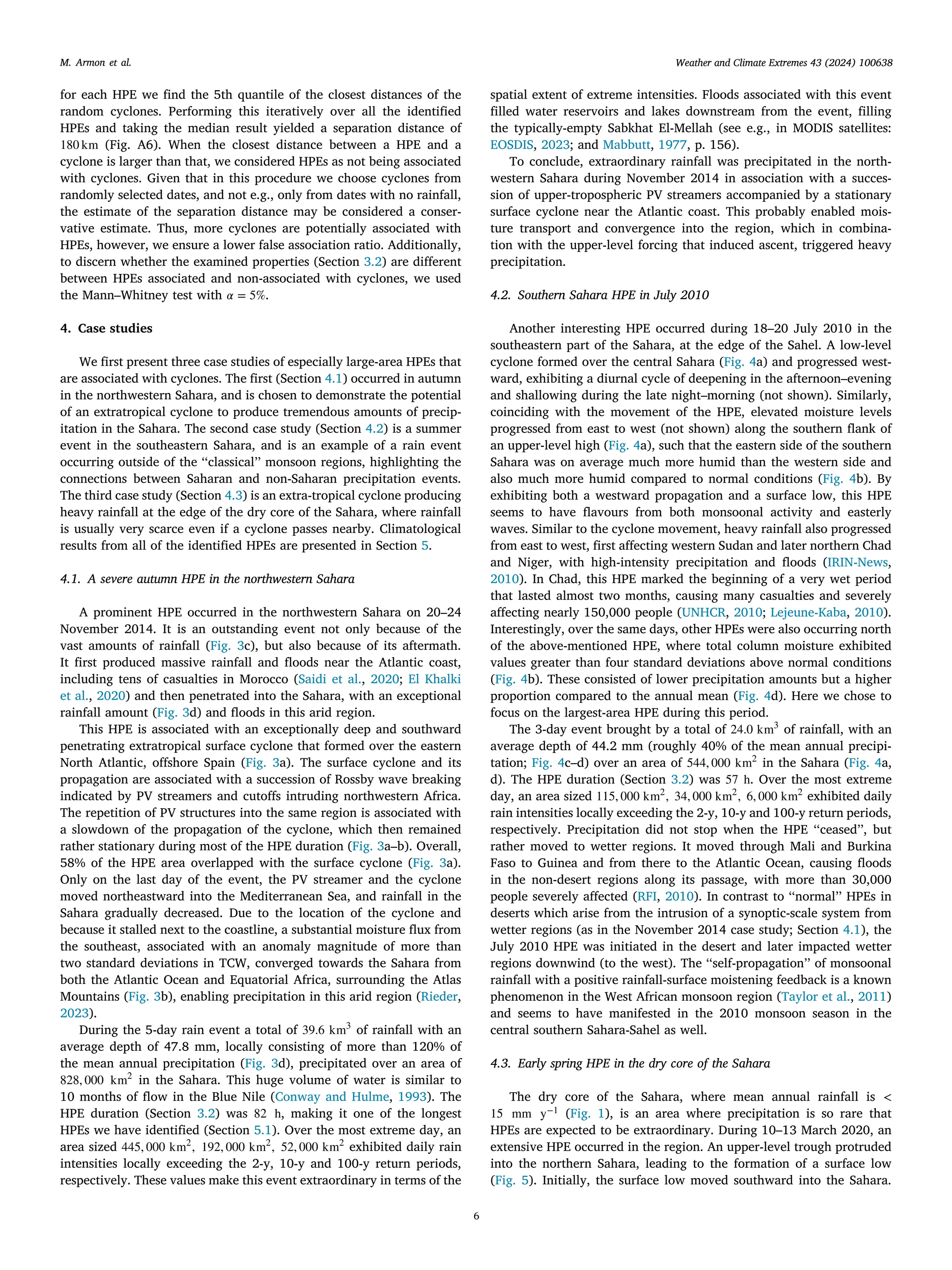 Saharan rainfall climatology and its relationship with surface cyclones ...