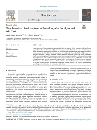 Shear Behaviour of Soil Reinforced with Randomly Distributed Jute and ...