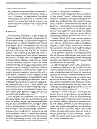 Refining Core Competencies of First-Line Nurse Managers in Post ...