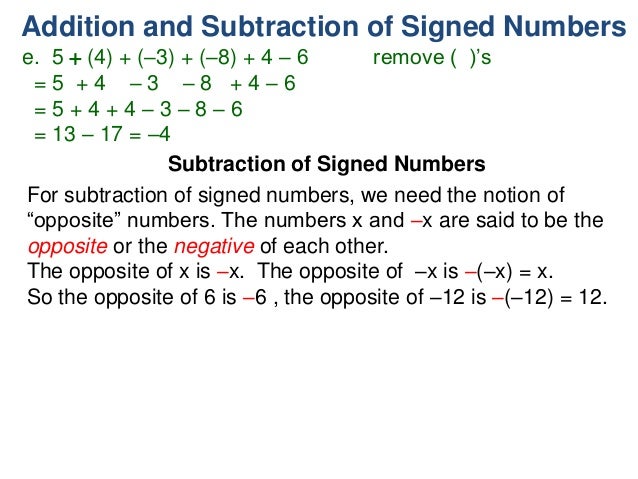 1 s2 addition and subtraction of signed numbers