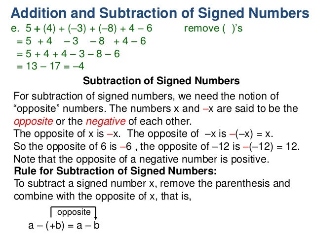 1 s2 addition and subtraction of signed numbers