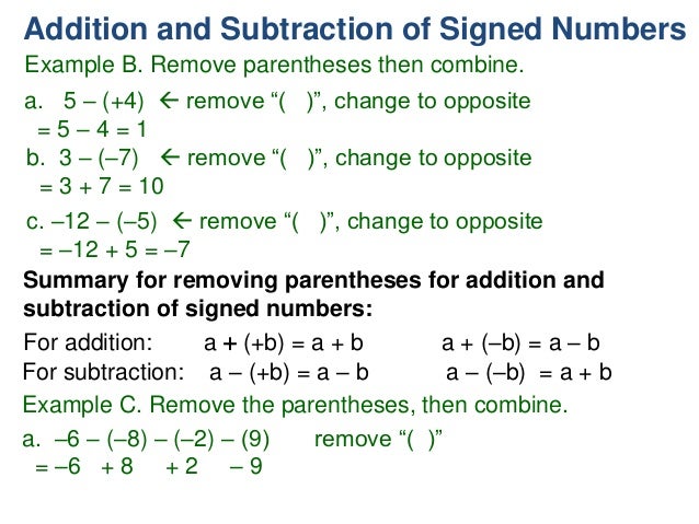 1 s2 addition and subtraction of signed numbers