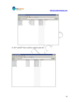 info@keylabstraining.com




14. KT* and KX* files would be created in data file.




                                                                            94
 