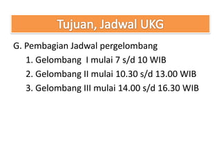G. Pembagian Jadwal pergelombang
   1. Gelombang I mulai 7 s/d 10 WIB
   2. Gelombang II mulai 10.30 s/d 13.00 WIB
   3. Gelombang III mulai 14.00 s/d 16.30 WIB
 