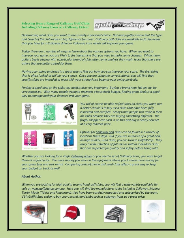 callaway golf second hand