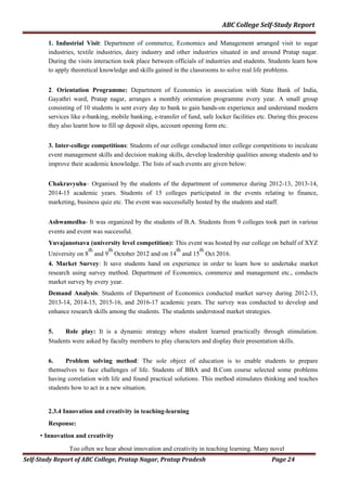 1 self study report of abc college , pratap nagar, pratap pradesh qlm ...