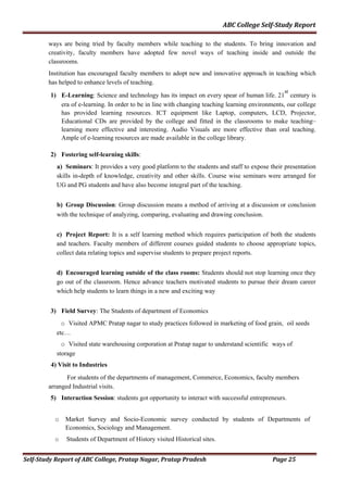 1 self study report of abc college , pratap nagar, pratap pradesh qlm ...