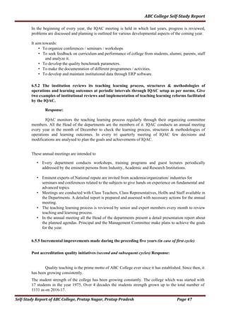 1 self study report of abc college , pratap nagar, pratap pradesh qlm ...
