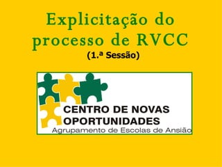   Explicitação do processo de RVCC (1.ª Sessão) 