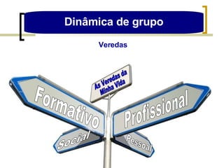 Dinâmica de grupo Veredas  Profissional Formativo Social Pessoal As Veredas da Minha Vida 