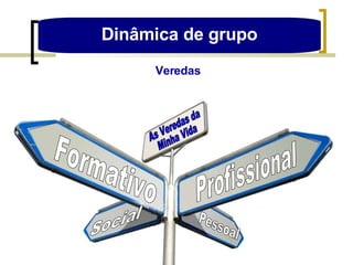 Dinâmica de grupo Veredas  Profissional Formativo Social Pessoal As Veredas da Minha Vida 