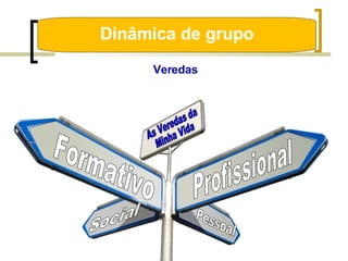 Dinâmica de grupo Veredas  Profissional Formativo Social Pessoal As Veredas da Minha Vida 