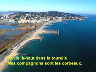 Je vis là-haut dans la tourelle Mes compagnons sont les corbeaux.  