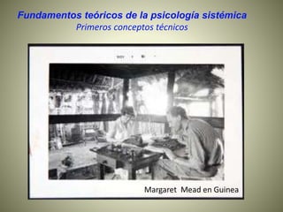 Fundamentos teóricos de la psicología sistémica
Primeros conceptos técnicos
 