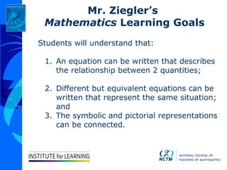 1-Slides-HS-Ziegler NCTM 11-12 Grade pattern task | PPTX