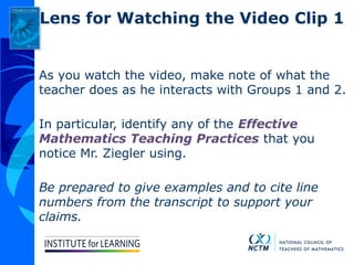 1-Slides-HS-Ziegler NCTM 11-12 Grade pattern task | PPTX