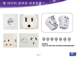 웹 데이터 공유와 상호운용 ? WWW 50/60Hz 100/110/120/125/127/200/210/220/230/240V 