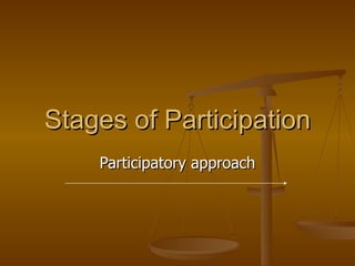 Stages of Participation Participatory approach 