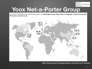 1. Start-ups24
http://www.ynap.com/pages/about-us/where-we-operate/
Yoox Net-a-Porter Group
 