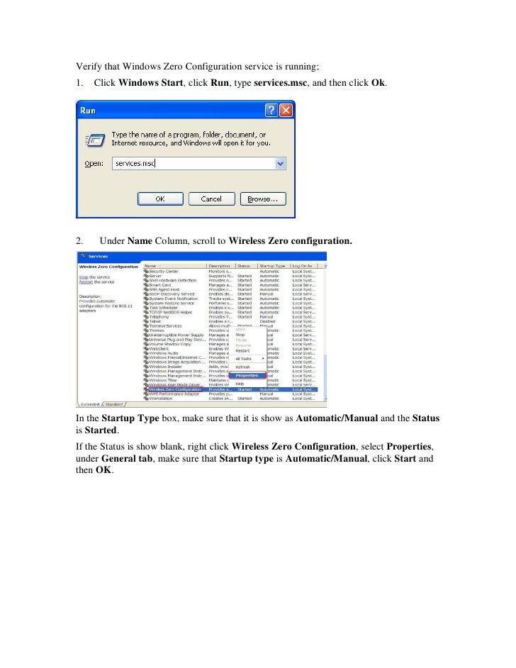 Enable Wireless Zero Configuration Vista