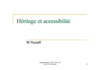 Héritage et accessibilité
M.Youssfi
med@youssfi.net | ENSET Université
Hassan II Mohammedia 64
 