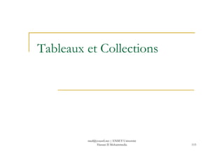 Tableaux et Collections
115
med@youssfi.net | ENSET Université
Hassan II Mohammedia
 