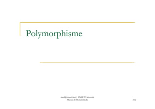 Polymorphisme
102
med@youssfi.net | ENSET Université
Hassan II Mohammedia
 