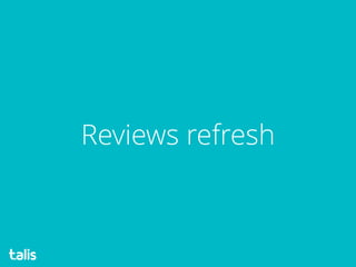 Reviews refresh
 