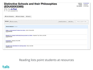 Reading lists point students at resources
 