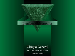 Líquidos y electrolitos
Cirugía General
Dr. Gonzalo Carlo Ortiz
CMNO IMSS
 