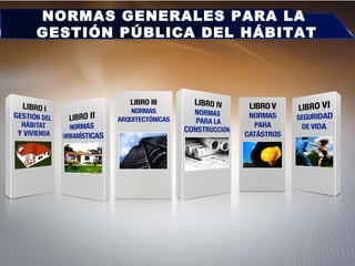 NORMAS GENERALES PARA LA  GESTIÓN PÚBLICA DEL HÁBITAT 