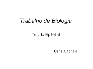 Trabalho de Biologia

    Tecido Epitelial



                Carla Gabriele
 